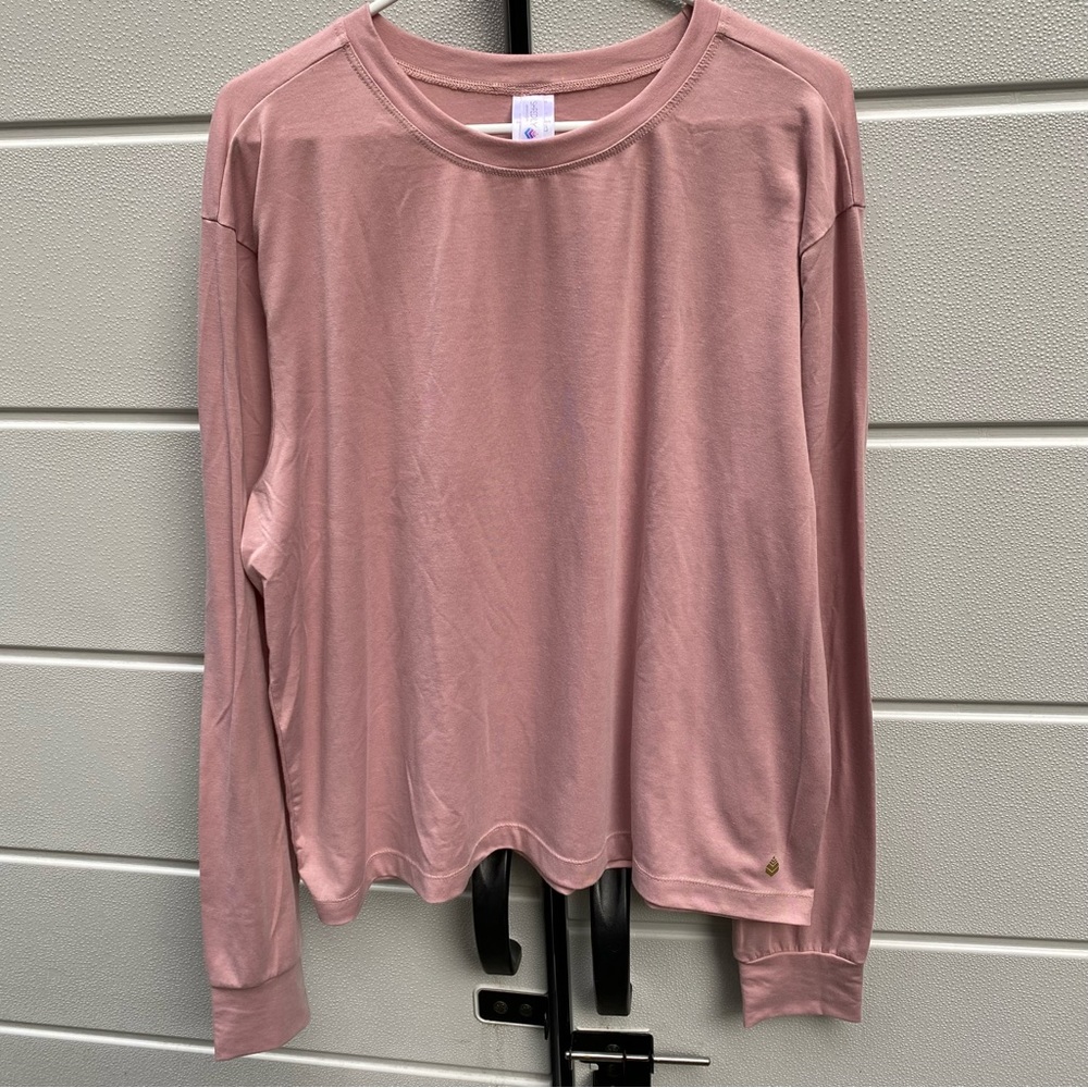 Shredly Long Sleeve Crew Neck Top Mauve Cycling Mountain Biking Made in USA